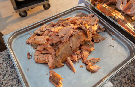 Fried chicken meat in a restaurant. Foodの写真素材