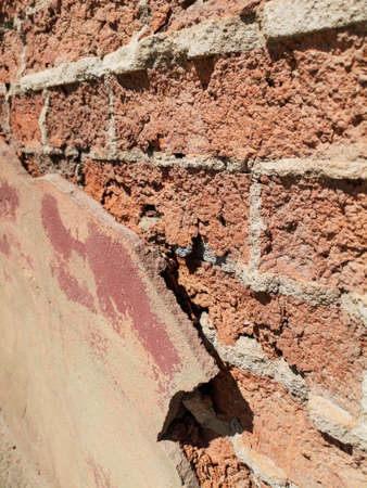 Old red plaster on the wall. Background
