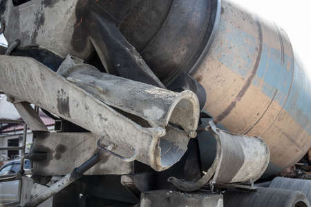 Concrete mixing machine at a construction site. Technologiesの写真素材