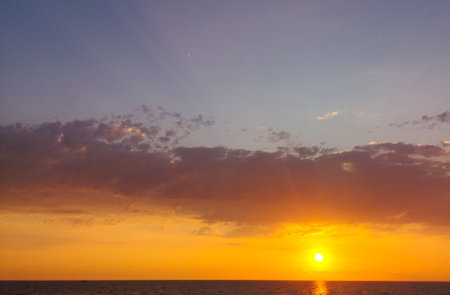 Colorful sunset at the sea. Backgroundの写真素材