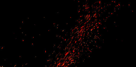 Sparks from fire on a black background.の写真素材