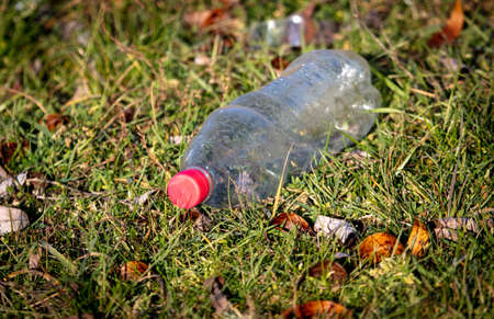 Plastic bottle in nature as trash.の写真素材