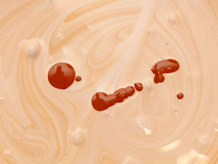 Mixing of red and white water-based paint. Abstract backgroundの写真素材