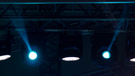 Spotlights at a concert at night. Backgroundの写真素材