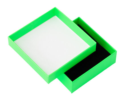 Green gift box on a white background. Close-upの写真素材