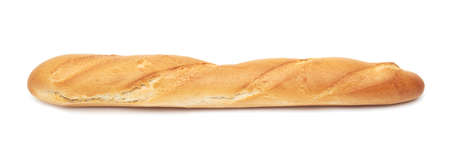 Bread baguette isolated on a white background.の写真素材