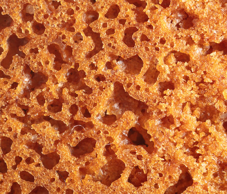 Crust on ruddy cookies as an abstract background. Textureの写真素材