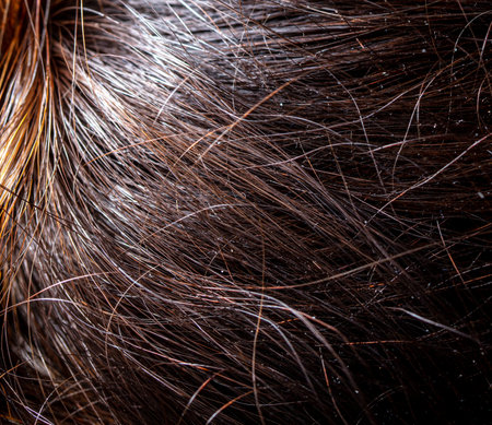 Dark hair as an abstract background. close-upの写真素材