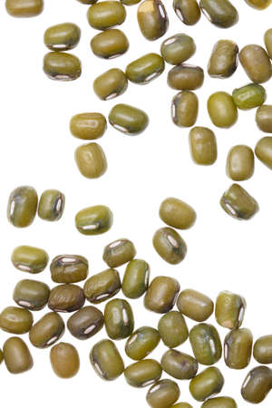 Mung beans isolated on white background. close-up