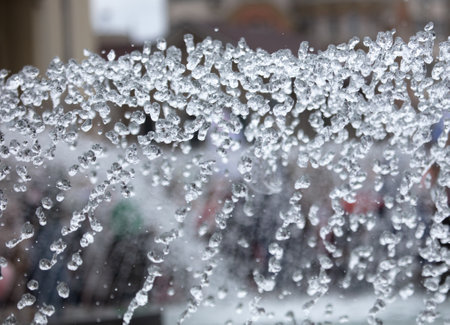 Splashes of jets of water in a fountain. backgroundの写真素材
