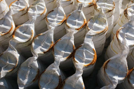 Springs on an old mattress as a background.