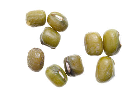 Mung beans isolated on white background. close-up