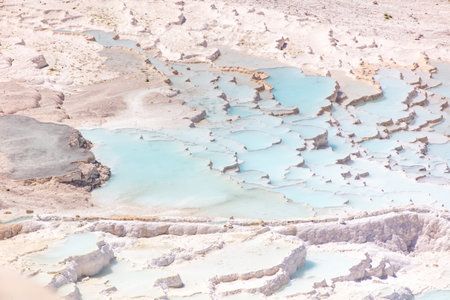 Emerald water in white limestone rock. Natureの写真素材