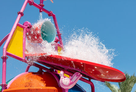 Water splashes in a children's water park.