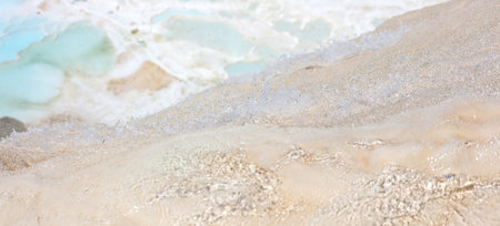 Emerald water in white limestone rock. Natureの写真素材