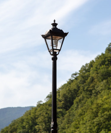 Old lantern in the park during the day. close-upの写真素材