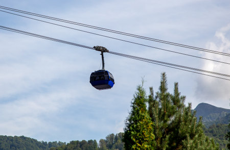 cableway in the mountains. transportの写真素材