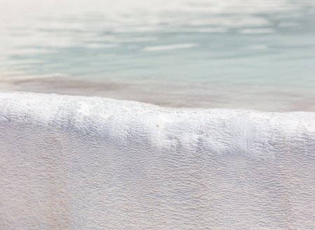 Emerald water in white limestone rock. Natureの写真素材