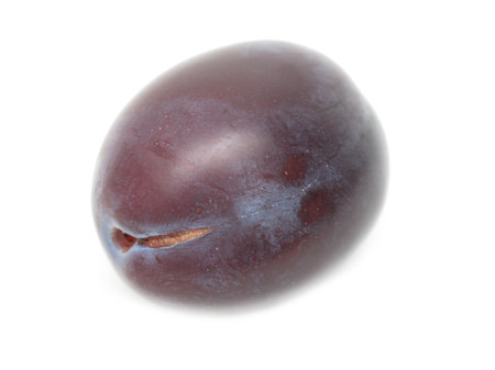 Ripe plum berries isolated on white background. close-upの写真素材
