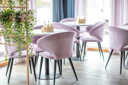 Table with chairs in a cafe. Interiorの写真素材
