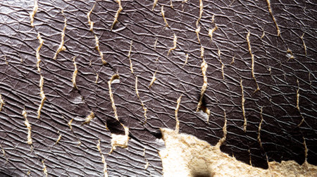 Cracked leather on a chair as an abstract background. texture