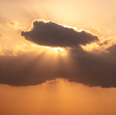 Sky with clouds at sunset. background