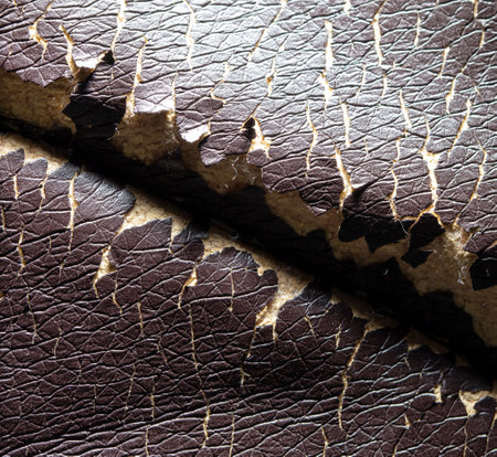 Cracked leather on a chair as an abstract background. textureの写真素材