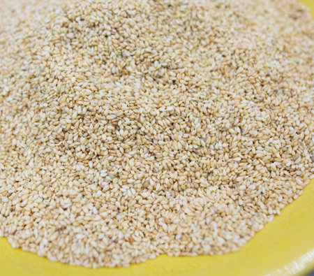 Sesame seeds as background. close-upの写真素材