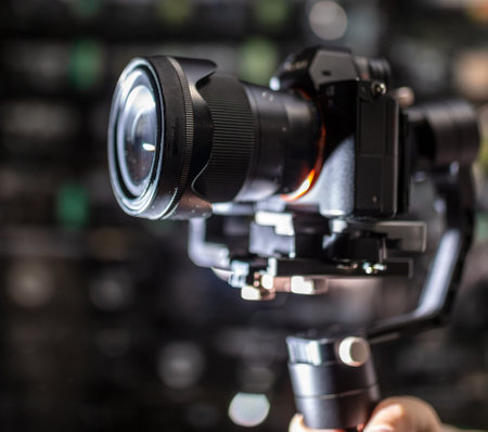 Professional camera for shooting video and photosの写真素材