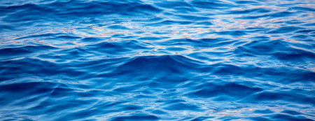 Blue expansion of water in the sea. background