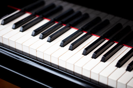Black and white piano keys. musicの写真素材