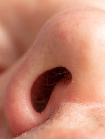 Close up of a man's nose. Macroの写真素材