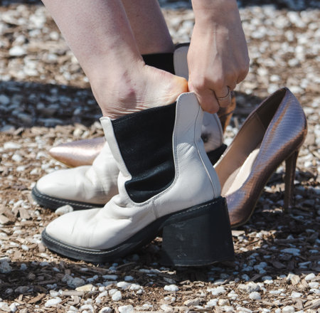 Women's shoes in the form of a high-heeled shoe.