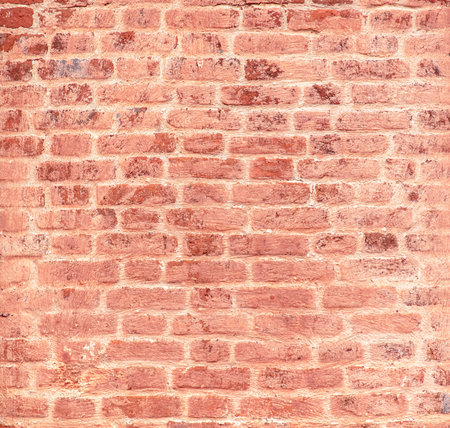 Old red brick wall texture background with copy space for text or image.