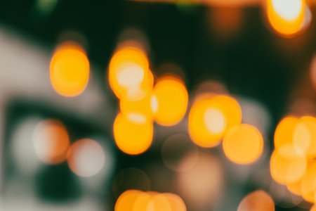 Bokeh background of coffee shop with light bokeh.の写真素材