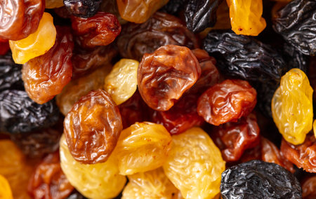 Multicolored raisins as a background. macro.の写真素材