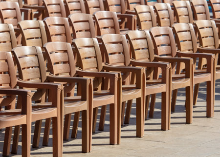Chairs in a row of theaters. background.の写真素材