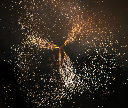 Firework sparks at night. background.