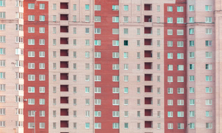 The walls of a multi-story building as a background. Texture.の写真素材