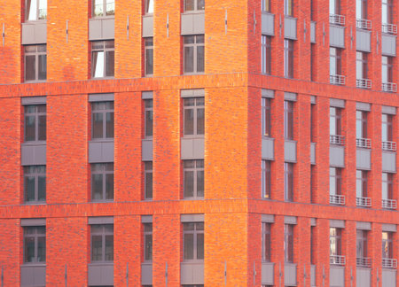 The walls of a multi-story building as a background. Texture.の写真素材