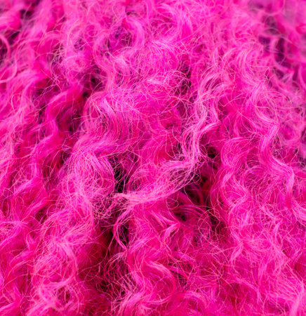 Pink curly hair as an abstract background. Texture.の写真素材