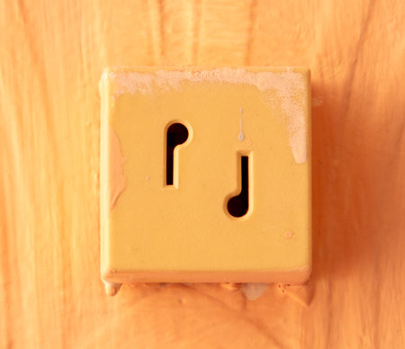 Old socket on the wall in the room. Close-up.の写真素材