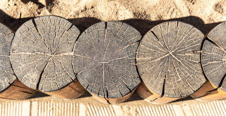 Wall made of wooden frame.の写真素材