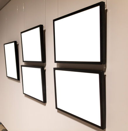 Painting on the wall with a white background.の写真素材