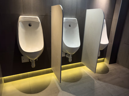 White urine in the men's toilet.の写真素材