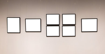 Painting on the wall with a white background.の写真素材