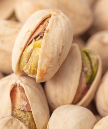Fresh pistachios as a background. Macro.の写真素材