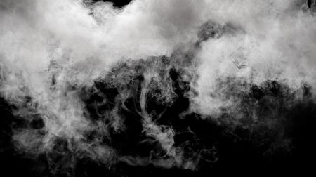 Smoke isolated on black background.の写真素材