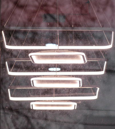 Hanging lamp in a cafe. Lighting equipment. Interior design.の写真素材