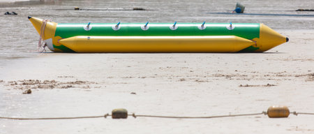Banana attraction on the beach by the sea.の写真素材